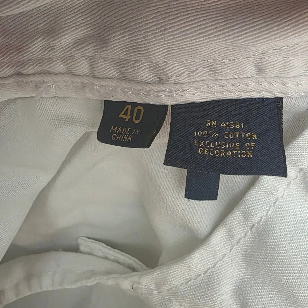 Polo Ralph Lauren Mens‎ White Relaxed Fit Chino Shorts Size 40 Cotton Twill